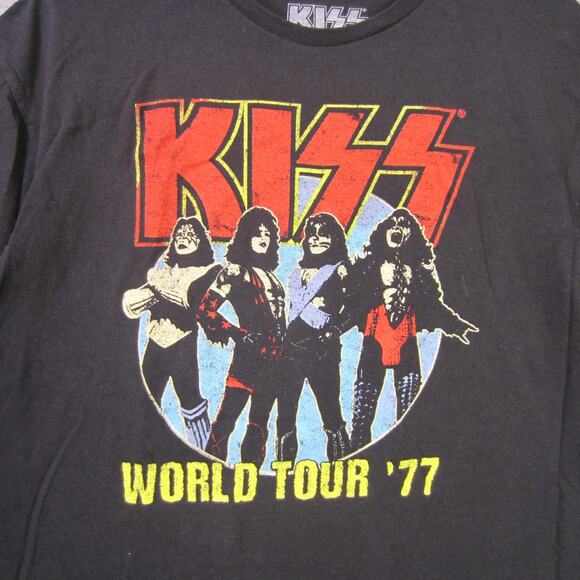 Vintage KISS Shirt Mens Extra Large World Tour 77 Band Rock Music Concert 70s - Picture 2 of 7